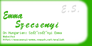 emma szecsenyi business card